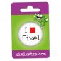 Preview: Ansteckbutton I love Pixel an Eurolochkarte